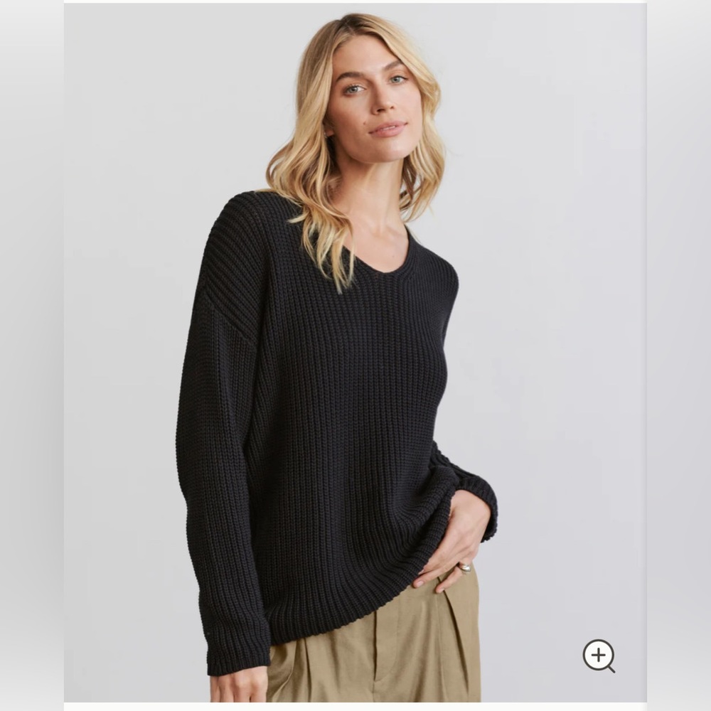 Jenni Kayne Cotton Cabin Sweater Black S